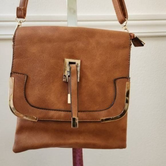 COPY - Brown Faux Leather Handbag / Purse Crossbody or Shoulder - Picture 3 of 12